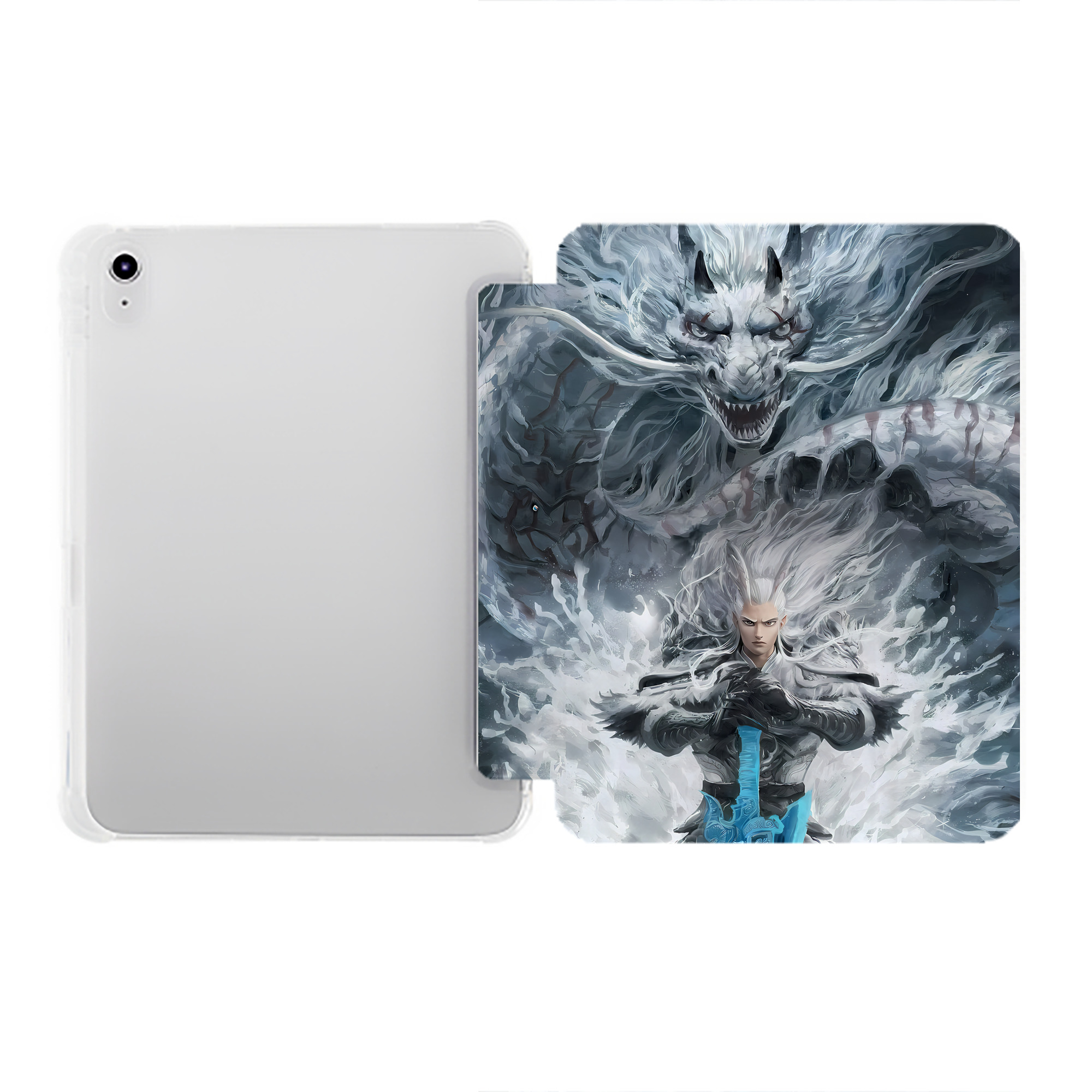 （画像用） Ne Zha 2 ナタ 魔童の大暴れ IPad ケース ペン収納付き 三つ折りスタンド PUレザー×シリコン 対応機種9.5/10.5/10.9インチ